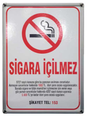 AKYAZI SİGARA İÇİLMEZ LEVHASI 50X70 METAL ÇER 0506