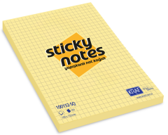 KRAF YAPIŞKANLI NOT KAĞIDI 100x152 SARI KARELİ 100152-SQ