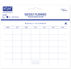 KRAF YAPIŞKANLI NOT KAĞIDI WEEKLY PLANNER - HAFTALIK PLAN 140x100 30 YP 1410W