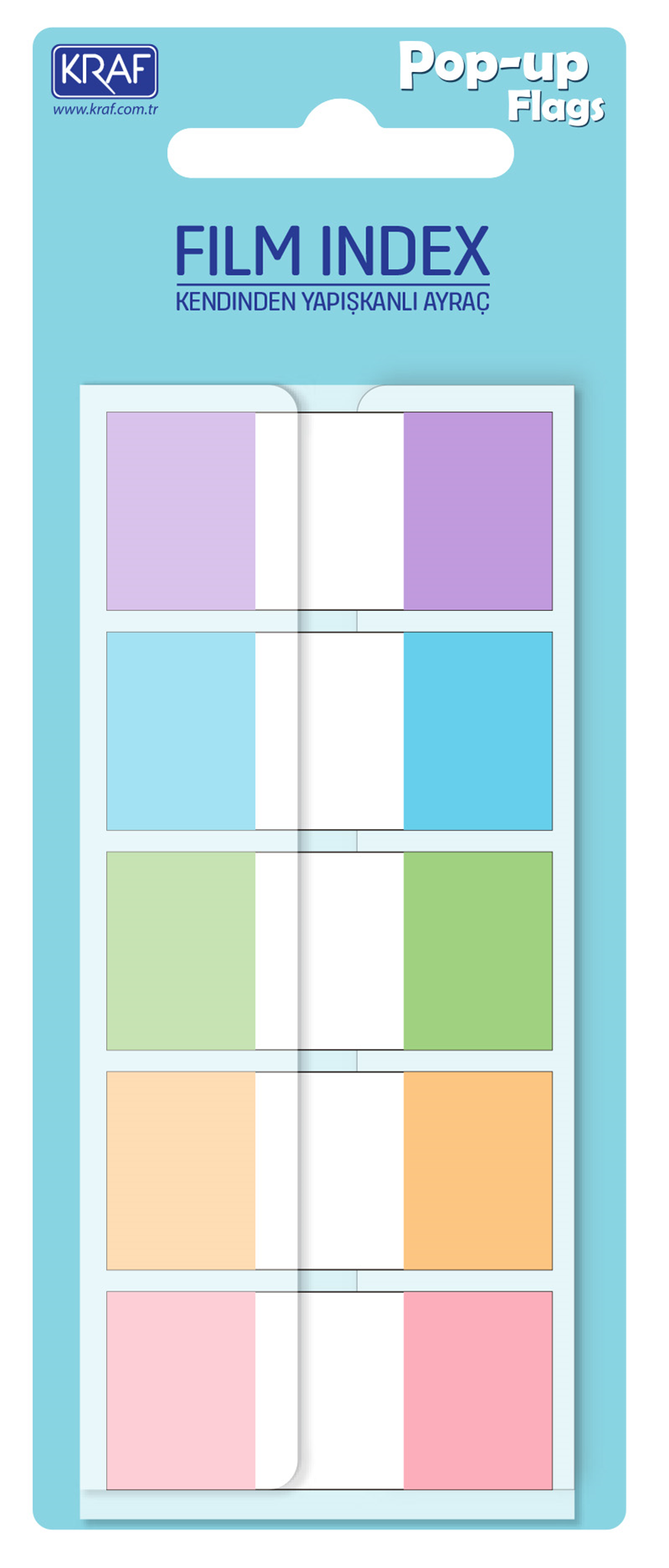 KRAF INDEX FILM (PP) 20x45MM POP-UP 5 RENK x 20 YP 2045