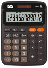 KRAF HESAP MAKİNESİ MASAÜSTÜ 12 HANE HM-185 BN KAHVERENGİ