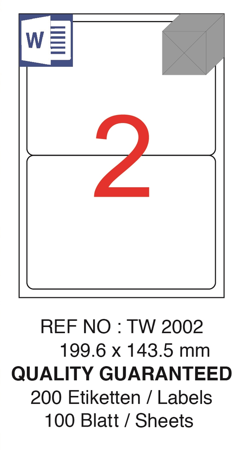 TANEX LASER ETİKET TW-2002 199.6 X 143.5 MM