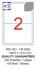 TANEX LASER ETİKET TW-2002 199.6 X 143.5 MM