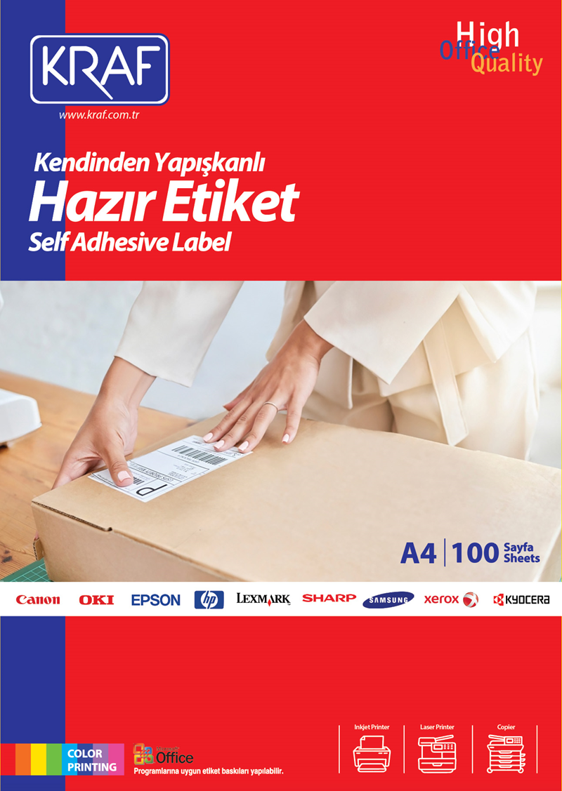 KRAF LASER ETİKET KF-2374 105 X 74 MM