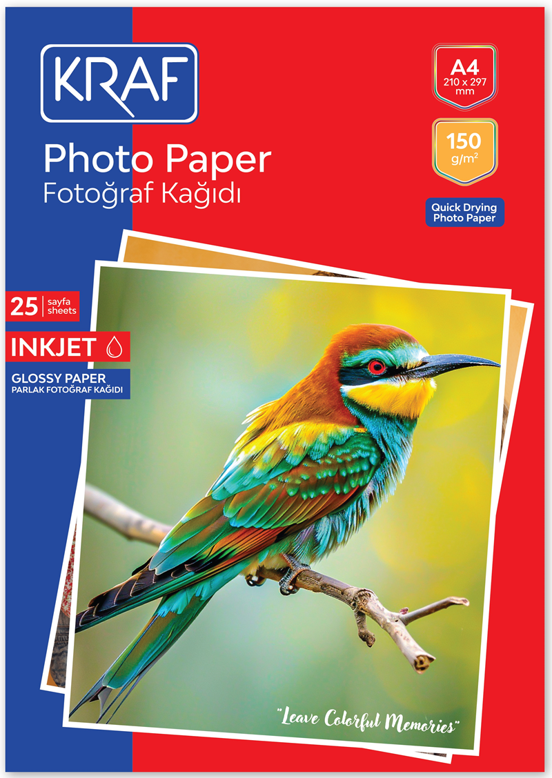 KRAF FOTOĞRAF KAĞIDI A4 150g 25 Lİ 2150