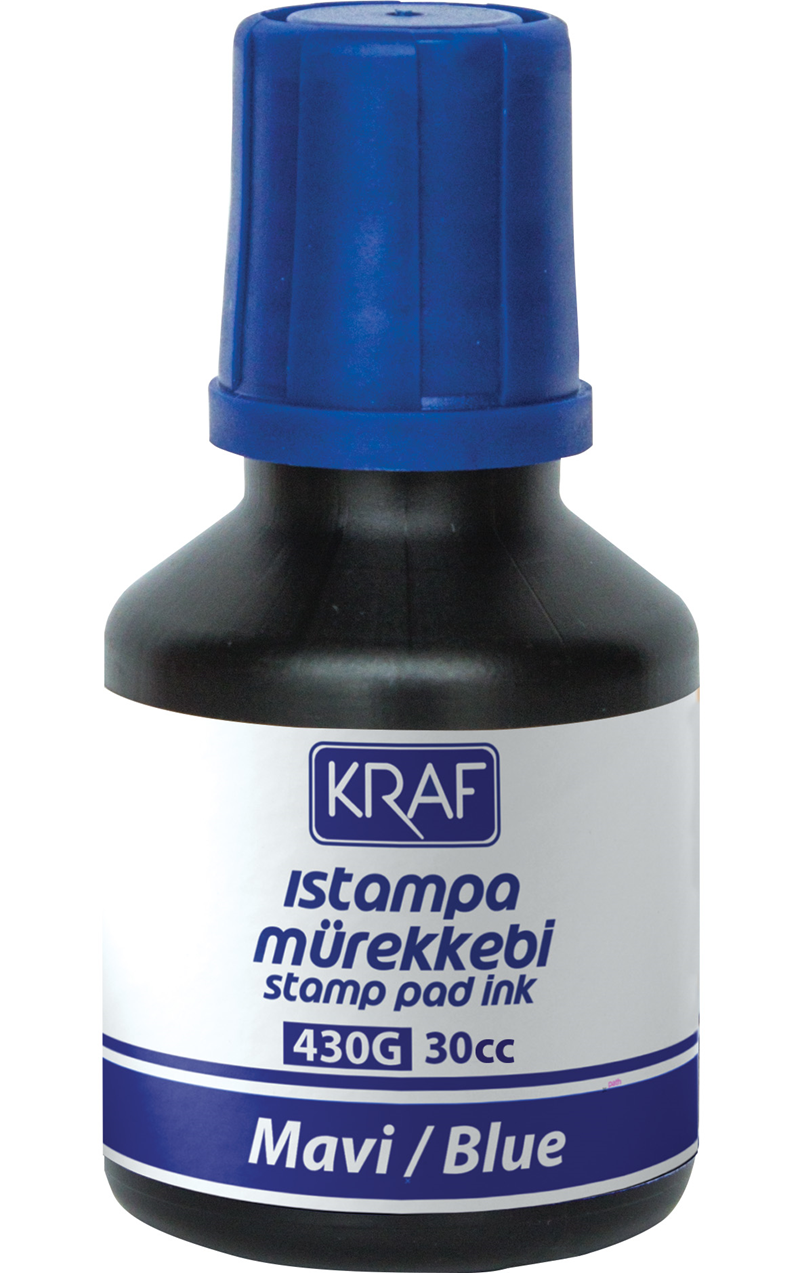 KRAF ISTAMPA MÜREKKEBİ 30CC MAVİ 430G