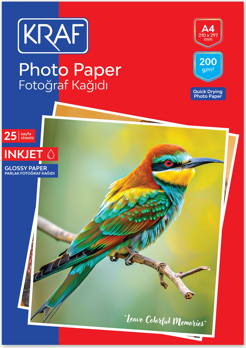 KRAF FOTOĞRAF KAĞIDI A4 200g 25 Lİ 2200