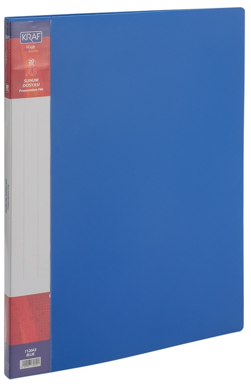 KRAF SUNUM DOSYASI A3 1120A3 20Lİ MAVİ