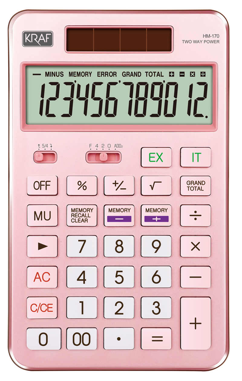 KRAF HESAP MAKİNESİ MASAÜSTÜ 12 HANE HM-170 PK