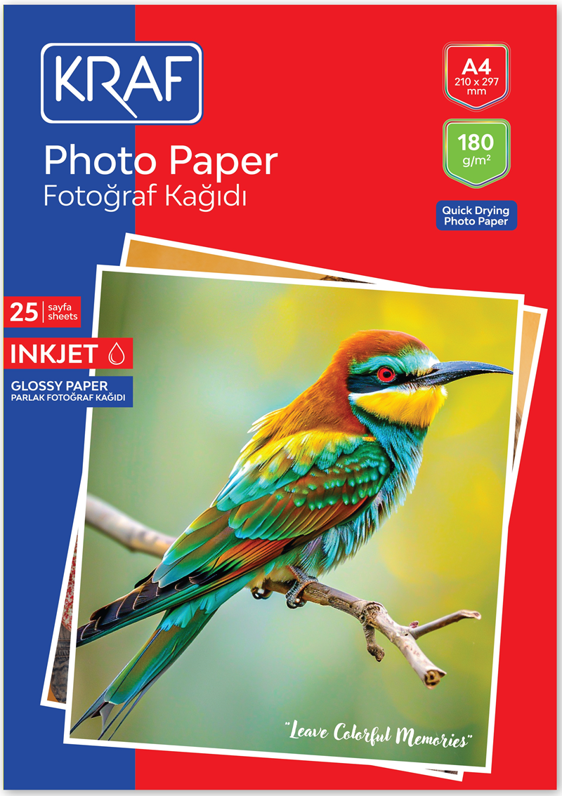 KRAF FOTOĞRAF KAĞIDI A4 180g 25 Lİ 2180