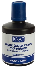 KRAF BEYAZ TAHTA KALEM MÜREKKEBİ 100ml MAVİ 450G