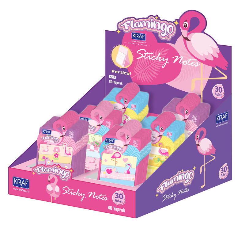 KRAF YAPIŞKANLI NOT KAĞIDI SET FLAMINGO   80 YP 2216