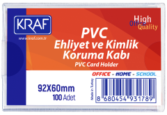 KRAF EHLİYET & KİMLİK KORUMA KABI PVC 92x60 MM 100 LÜ