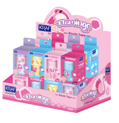 KRAF BANT WASHI TAPE FLAMINGO 3 LÜ (15mmx3M 2Ad+30mmx3M 1 Ad) 2505